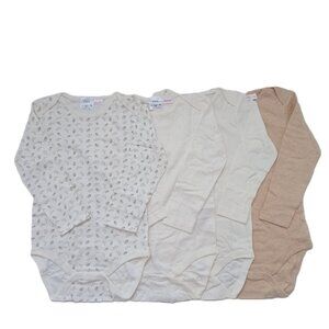 NWOT Zara Lot 4 Long Sleeve Baby Toddler One Piece Footies Bodysuit Size 2-3 Yrs